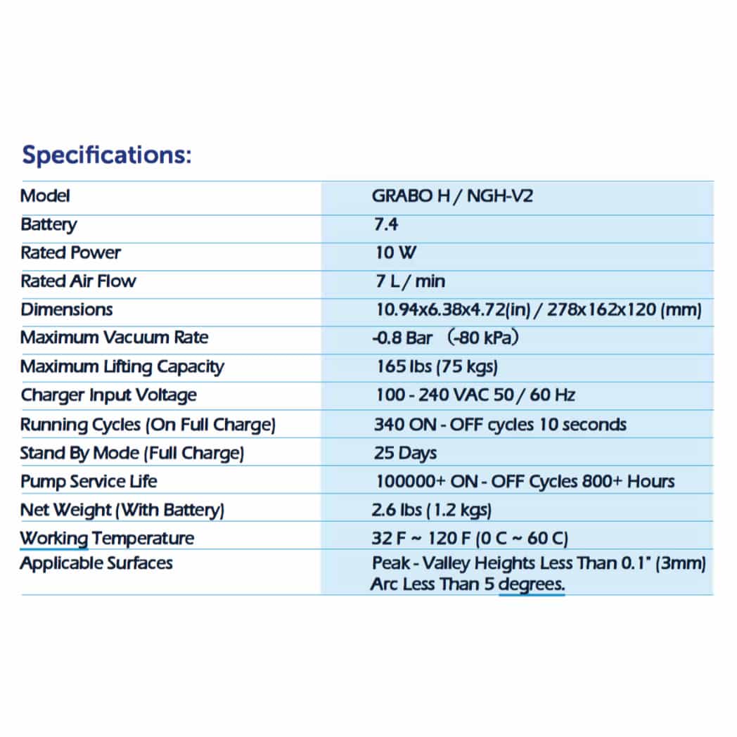 GRABO-H-V2-SPECIFICATIONS