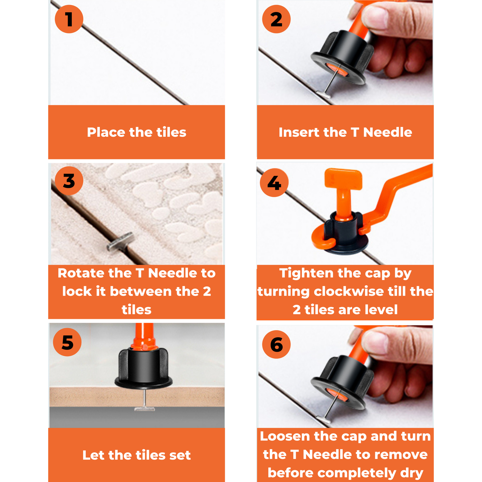 Zaptec Reusable Tile Levelling System Complete Kit For Floor