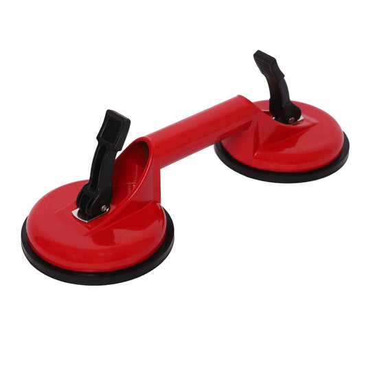 Zaptec Vacuum Double Suction Cup For Lifting Tile and Glass, Metal Aluminium Body, Heavy Duty, 100 Kg Capacity